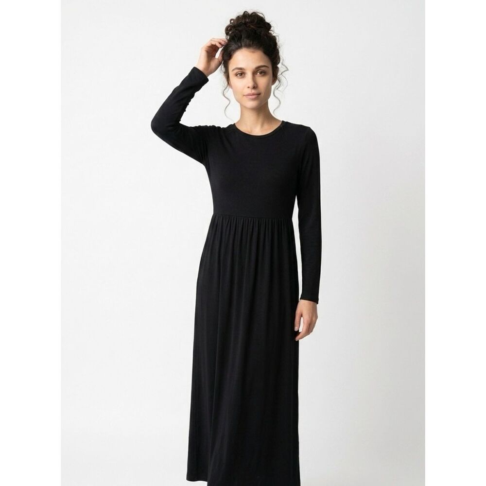 BELLAMIE | Long Sleeve Maxi Dress Black NEW Large